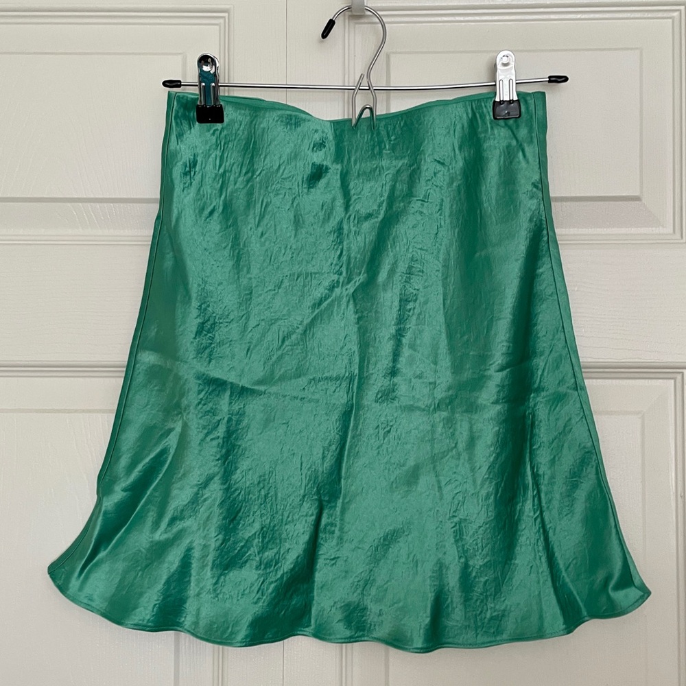 Aritzia Babaton Green Mini Slip Skirt